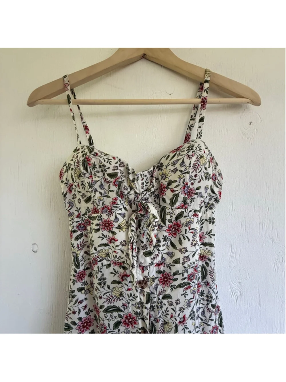 As U Wish Floral Tie-Front Midi Dress - Size S - Picture 8 of 10
